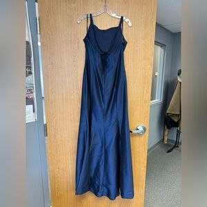 Navy Satin Prom Dress